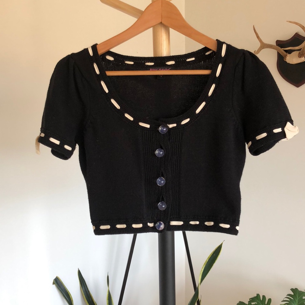 Betsey Johnson Cropped Cardigan